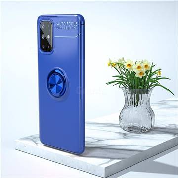Auto Focus Invisible Ring Holder Soft Phone Case for Samsung Galaxy A31 - Blue