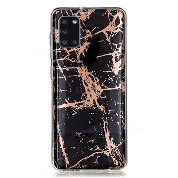 Black Galvanized Rose Gold Marble Phone Back Cover for Samsung Galaxy A31