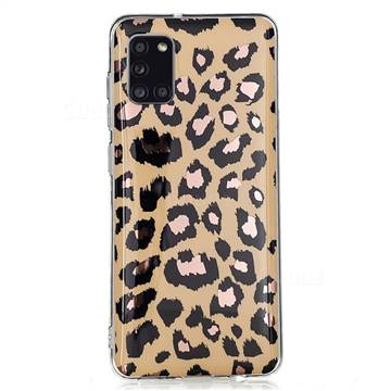 Leopard Galvanized Rose Gold Marble Phone Back Cover for Samsung Galaxy A31