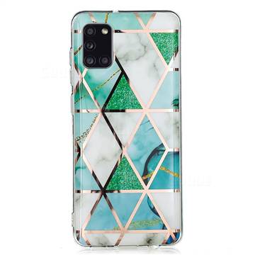 Green White Galvanized Rose Gold Marble Phone Back Cover for Samsung Galaxy A31