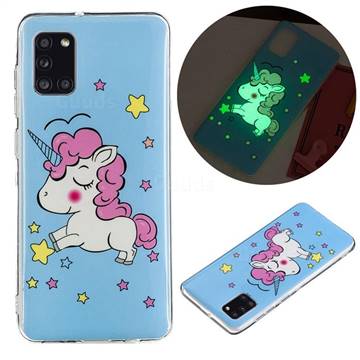 Stars Unicorn Noctilucent Soft TPU Back Cover for Samsung Galaxy A31