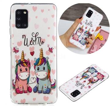 Couple Unicorn Noctilucent Soft TPU Back Cover for Samsung Galaxy A31