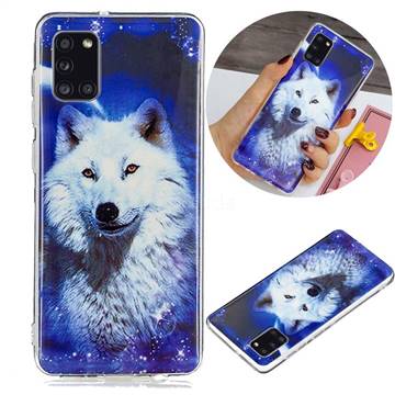 Galaxy Wolf Noctilucent Soft TPU Back Cover for Samsung Galaxy A31