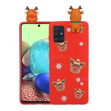 Elk Snowflakes Christmas Xmax Soft 3D Doll Silicone Case for Samsung Galaxy A31