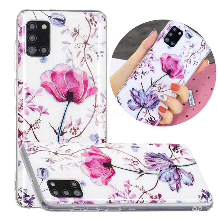 Magnolia Painted Galvanized Electroplating Soft Phone Case Cover for Samsung Galaxy A31
