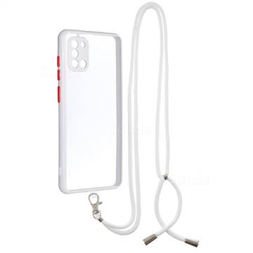 Necklace Cross-body Lanyard Strap Cord Phone Case Cover for Samsung Galaxy A31 - White