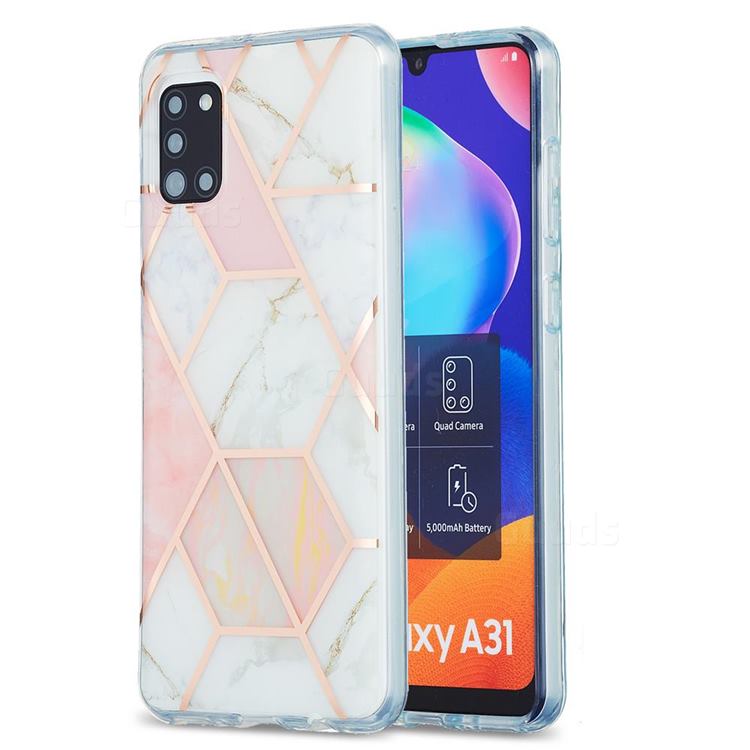 Pink White Marble Pattern Galvanized Electroplating Protective Case Cover for Samsung Galaxy A31