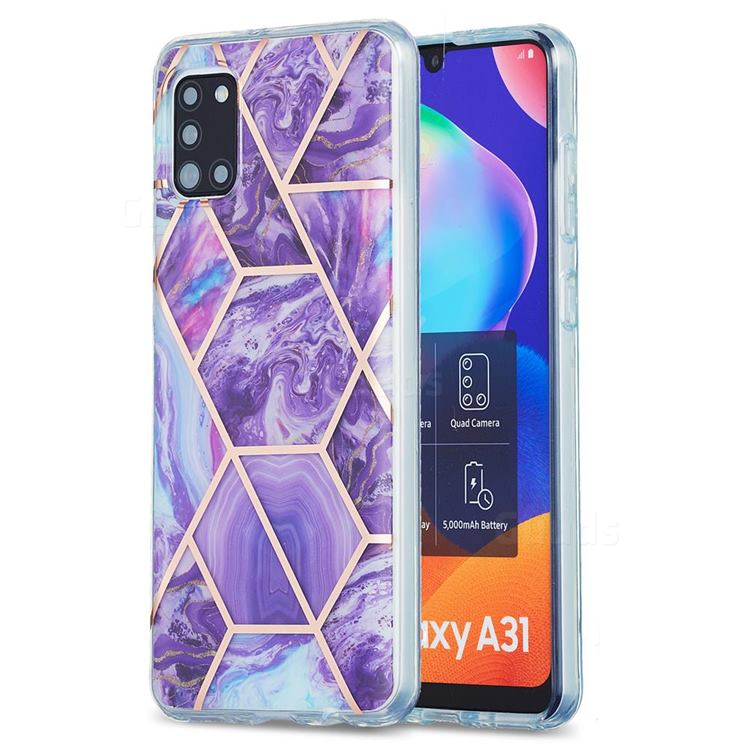 Purple Gagic Marble Pattern Galvanized Electroplating Protective Case Cover for Samsung Galaxy A31