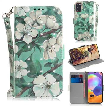 Watercolor Flower 3D Painted Leather Wallet Phone Case for Samsung Galaxy A31