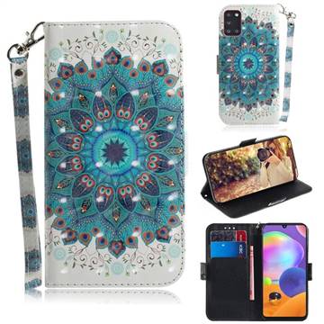 Peacock Mandala 3D Painted Leather Wallet Phone Case for Samsung Galaxy A31