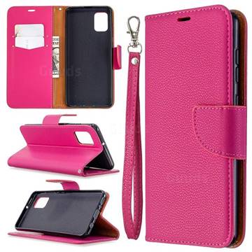 Classic Luxury Litchi Leather Phone Wallet Case for Samsung Galaxy A31 - Rose
