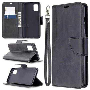 Classic Sheepskin PU Leather Phone Wallet Case for Samsung Galaxy A31 - Black