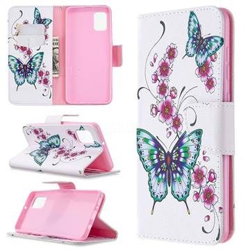 Peach Butterflies Leather Wallet Case for Samsung Galaxy A31