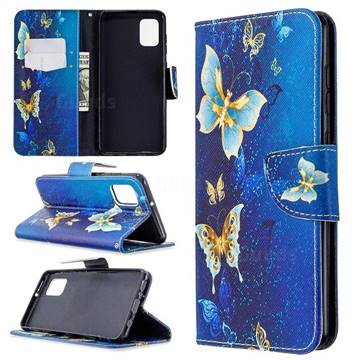 Golden Butterflies Leather Wallet Case for Samsung Galaxy A31