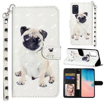Pug Dog 3D Leather Phone Holster Wallet Case for Samsung Galaxy A31