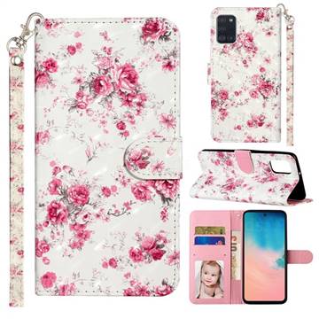 Rambler Rose Flower 3D Leather Phone Holster Wallet Case for Samsung Galaxy A31