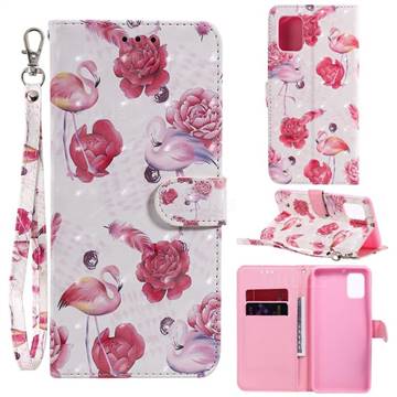 Flamingo 3D Painted Leather Wallet Phone Case for Samsung Galaxy A31