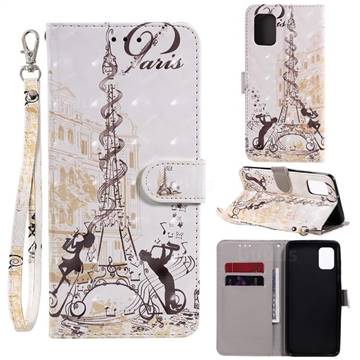 Tower Couple 3D Painted Leather Wallet Phone Case for Samsung Galaxy A31