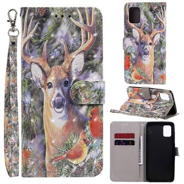 Elk Deer 3D Painted Leather Wallet Phone Case for Samsung Galaxy A31