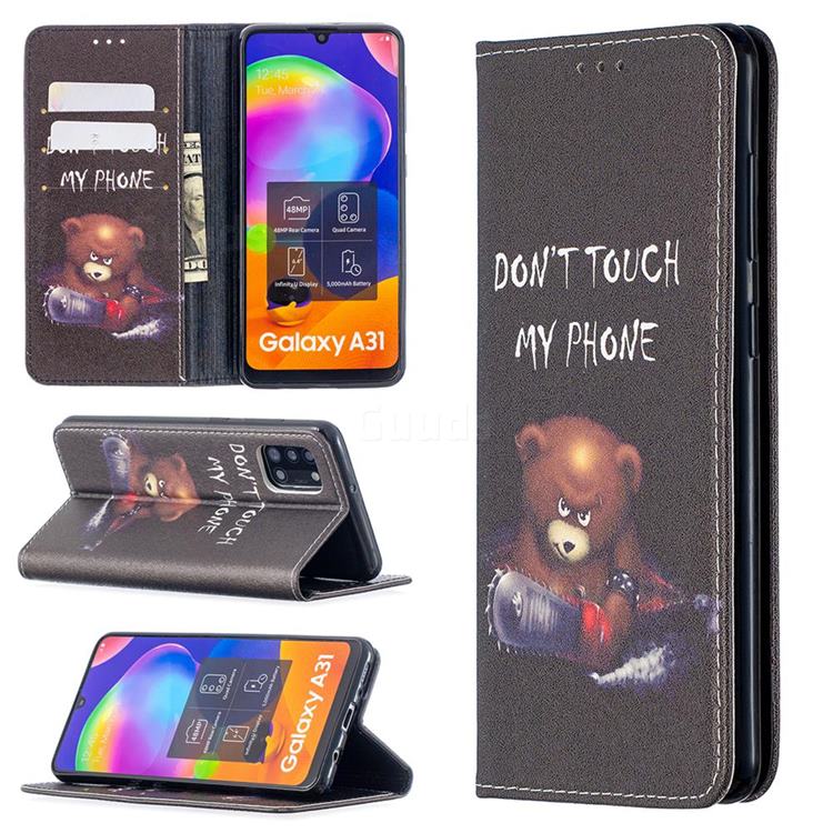 Chainsaw Bear Slim Magnetic Attraction Wallet Flip Cover for Samsung Galaxy A31
