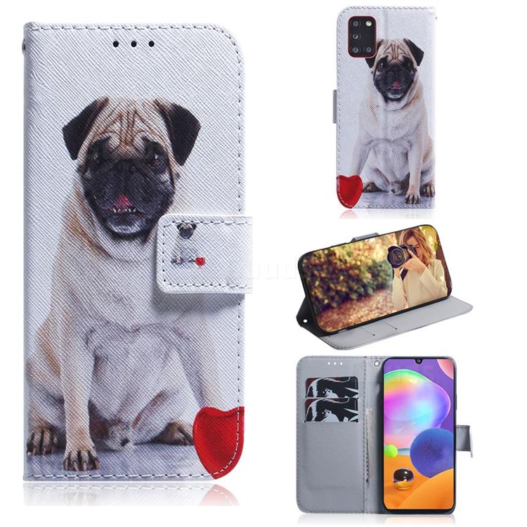 Pug Dog PU Leather Wallet Case for Samsung Galaxy A31