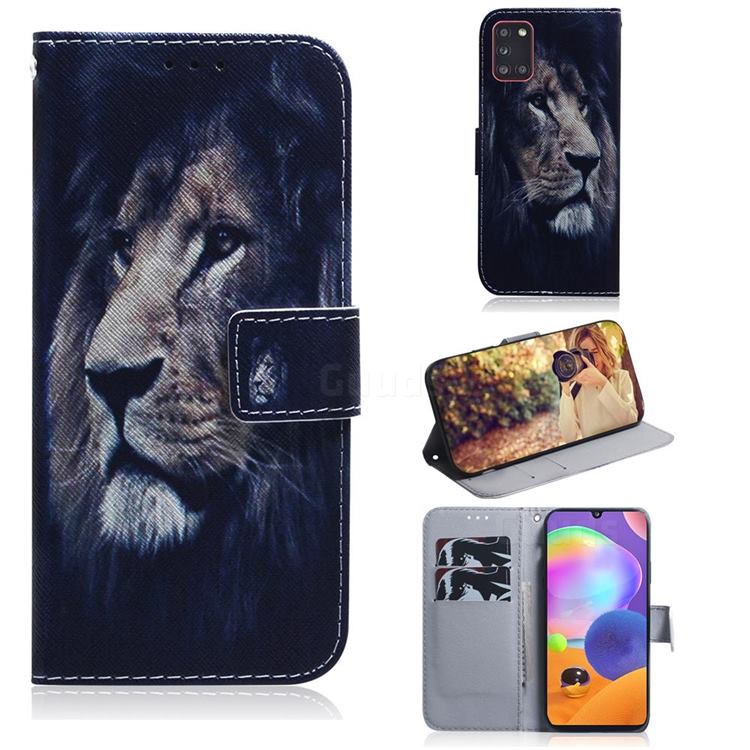 Lion Face PU Leather Wallet Case for Samsung Galaxy A31