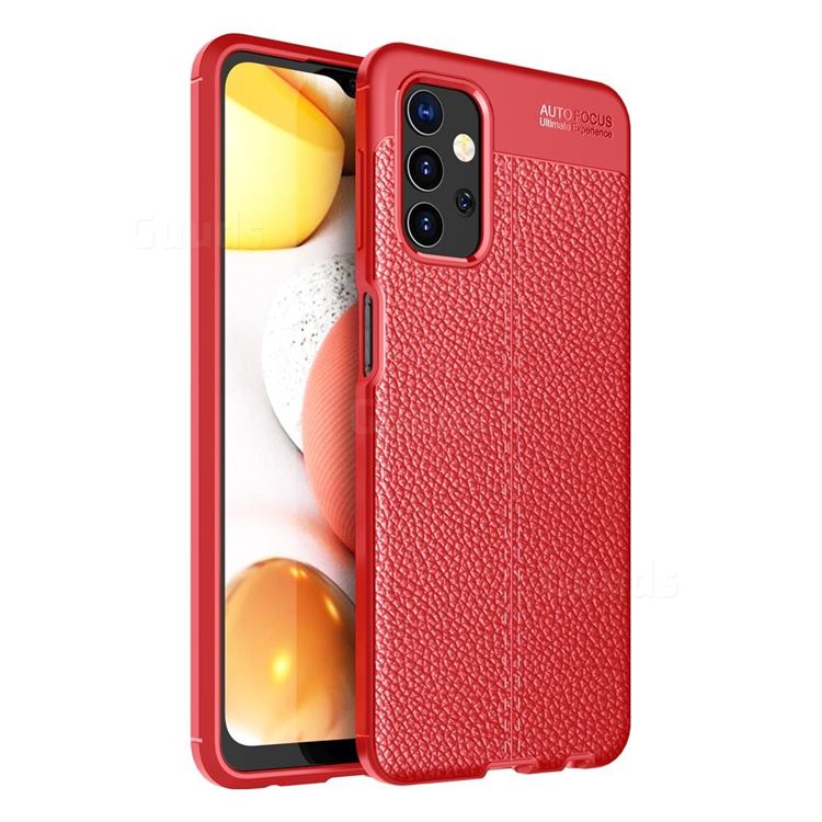 Luxury Auto Focus Litchi Texture Silicone TPU Back Cover for Samsung Galaxy A32 5G - Red