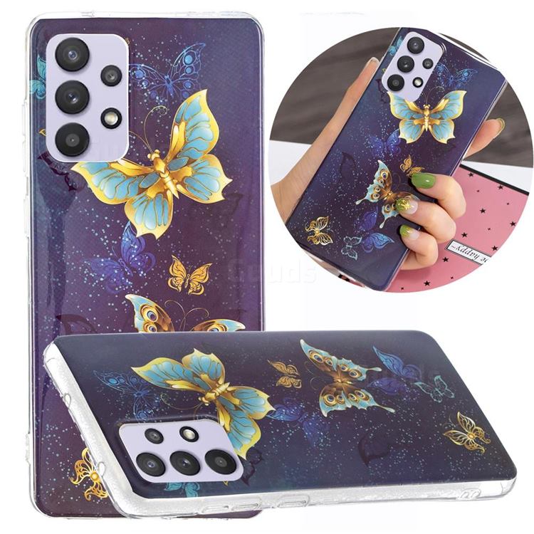 Golden Butterflies Noctilucent Soft TPU Back Cover for Samsung Galaxy A32 5G