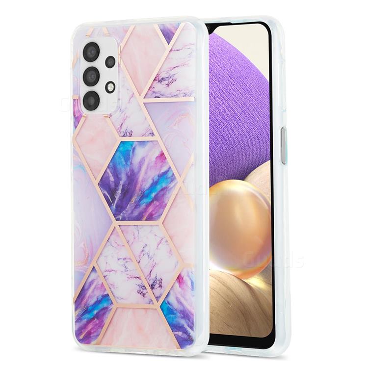 Purple Dream Marble Pattern Galvanized Electroplating Protective Case Cover for Samsung Galaxy A32 5G