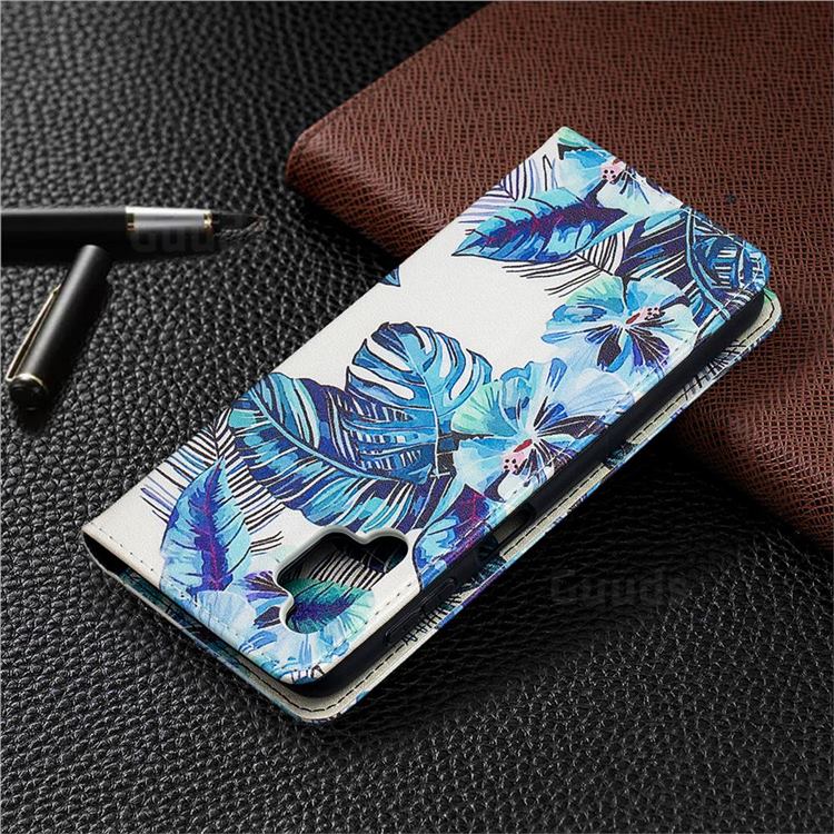 Blue Leaf Slim Attraction Wallet Flip Cover for Samsung Galaxy