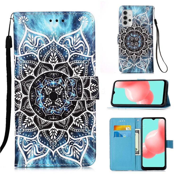 Underwater Mandala Matte Leather Wallet Phone Case for Samsung Galaxy A32 5G