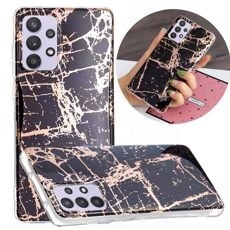 Black Galvanized Rose Gold Marble Phone Back Cover for Samsung Galaxy A32 5G