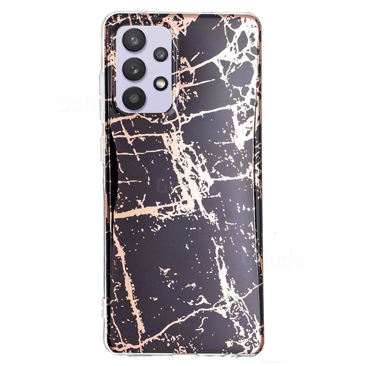 Black Galvanized Rose Gold Marble Phone Back Cover for Samsung Galaxy