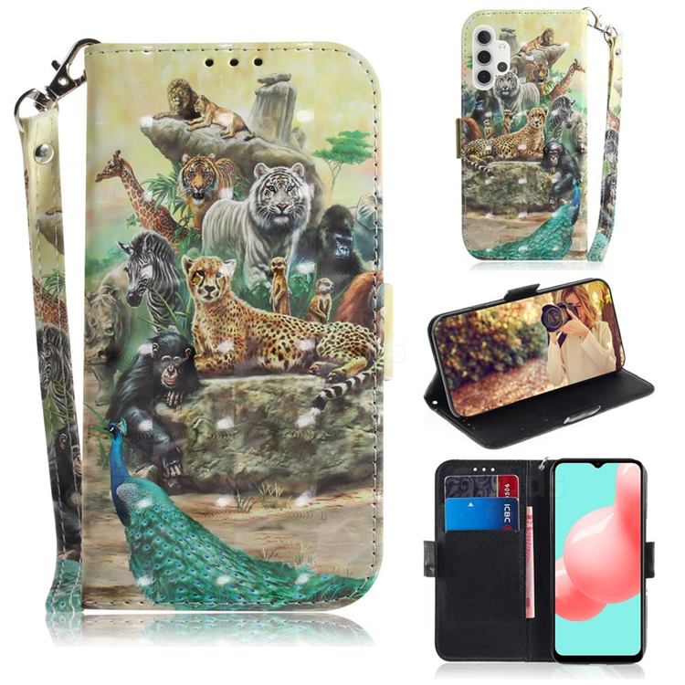 Beast Zoo 3D Painted Leather Wallet Phone Case for Samsung Galaxy A32 5G