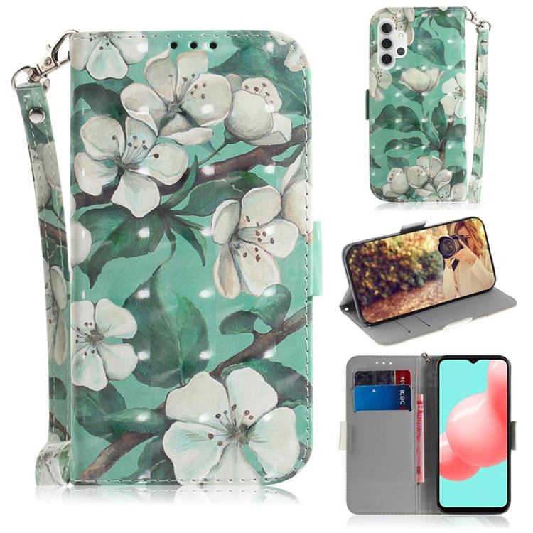 Watercolor Flower 3D Painted Leather Wallet Phone Case for Samsung Galaxy A32 5G