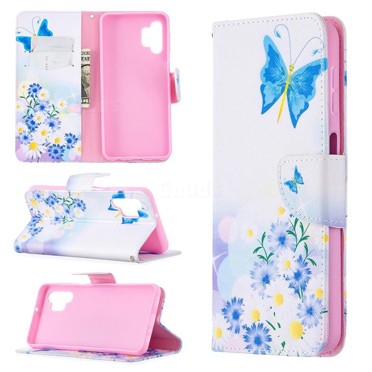 Butterflies Flowers Leather Wallet Case for Samsung Galaxy A32 5G