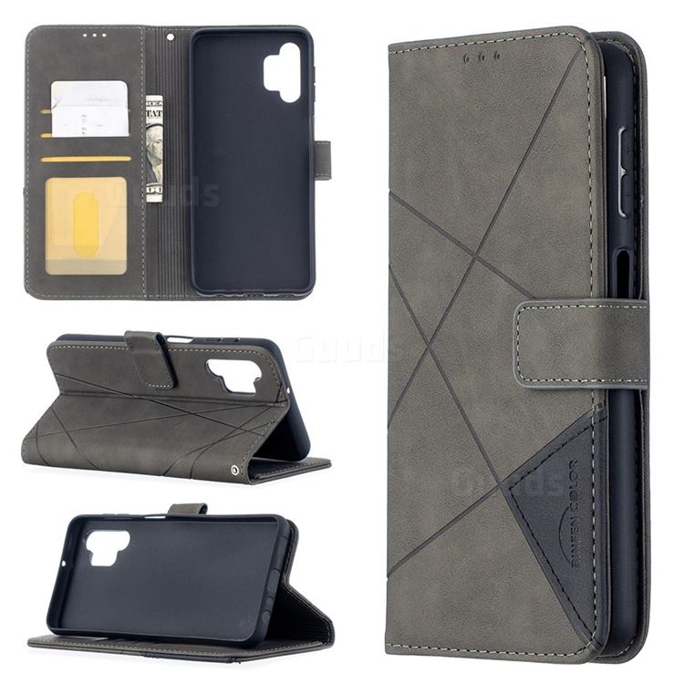 Binfen Color BF05 Prismatic Slim Wallet Flip Cover for Samsung Galaxy A32 5G - Gray