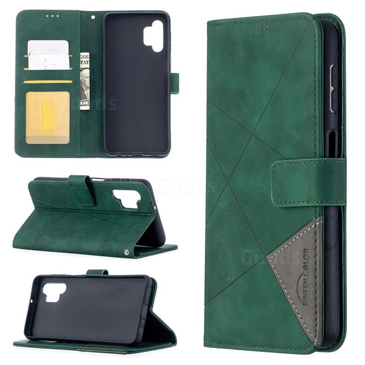 Binfen Color BF05 Prismatic Slim Wallet Flip Cover for Samsung Galaxy A32 5G - Green