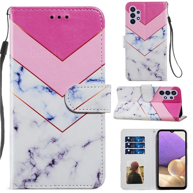 Smoke Marble Smooth Leather Phone Wallet Case for Samsung Galaxy A32 5G