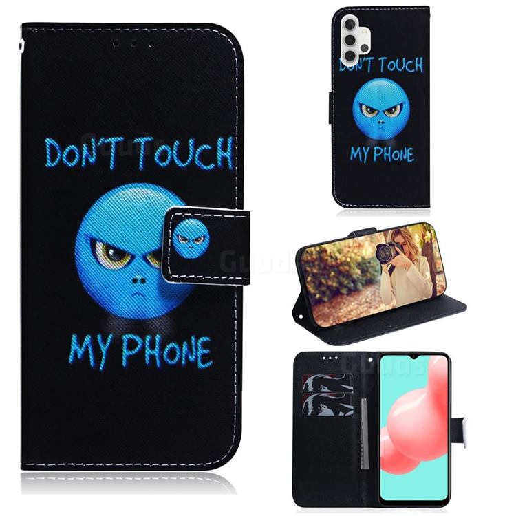 Not Touch My Phone PU Leather Wallet Case for Samsung Galaxy A32 5G