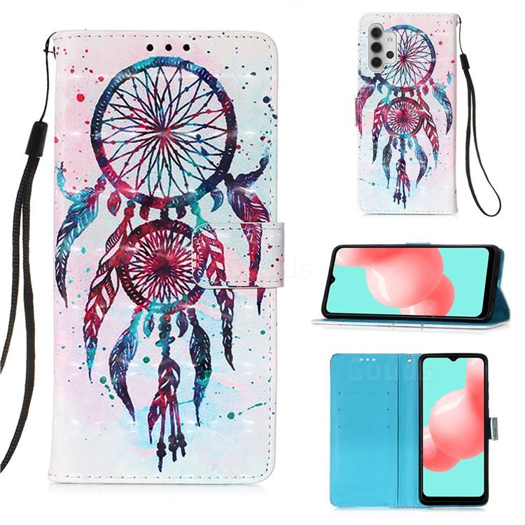 ColorDrops Wind Chimes 3D Painted Leather Wallet Case for Samsung Galaxy A32 5G
