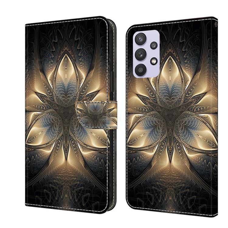 Resplendent Mandala Crystal PU Leather Protective Wallet Case Cover for Samsung Galaxy A32 5G