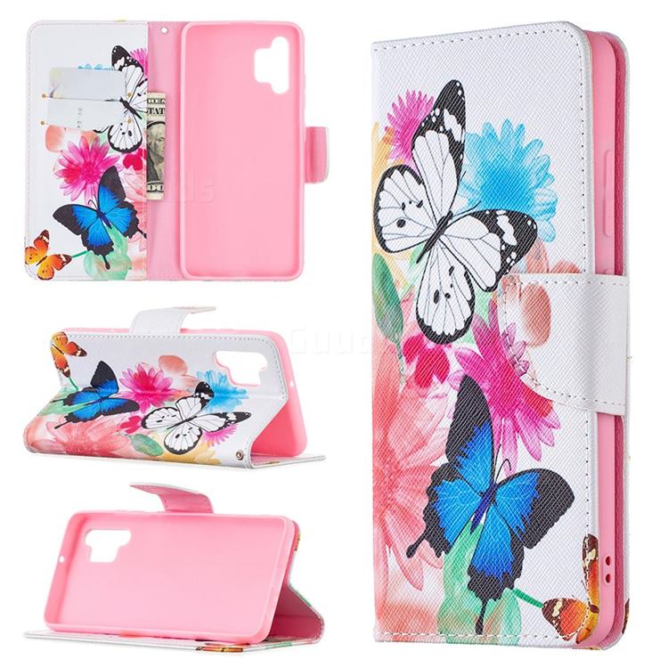 Vivid Flying Butterflies Leather Wallet Case for Samsung Galaxy A32 4G