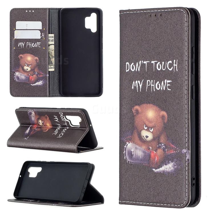 Chainsaw Bear Slim Magnetic Attraction Wallet Flip Cover for Samsung Galaxy A32 4G