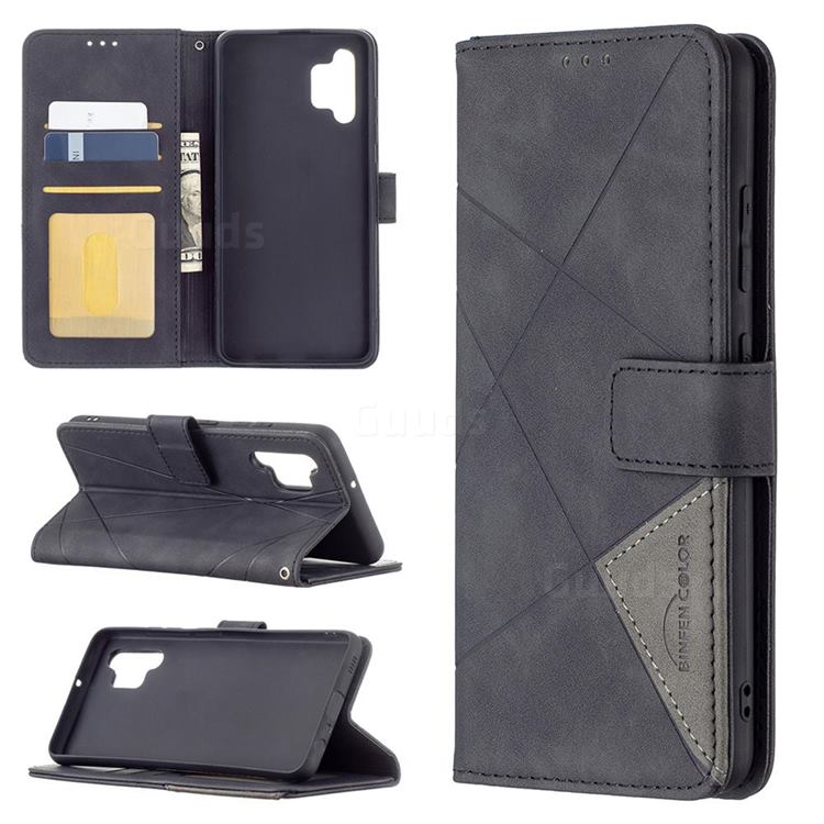 Binfen Color BF05 Prismatic Slim Wallet Flip Cover for Samsung Galaxy A32 4G - Black