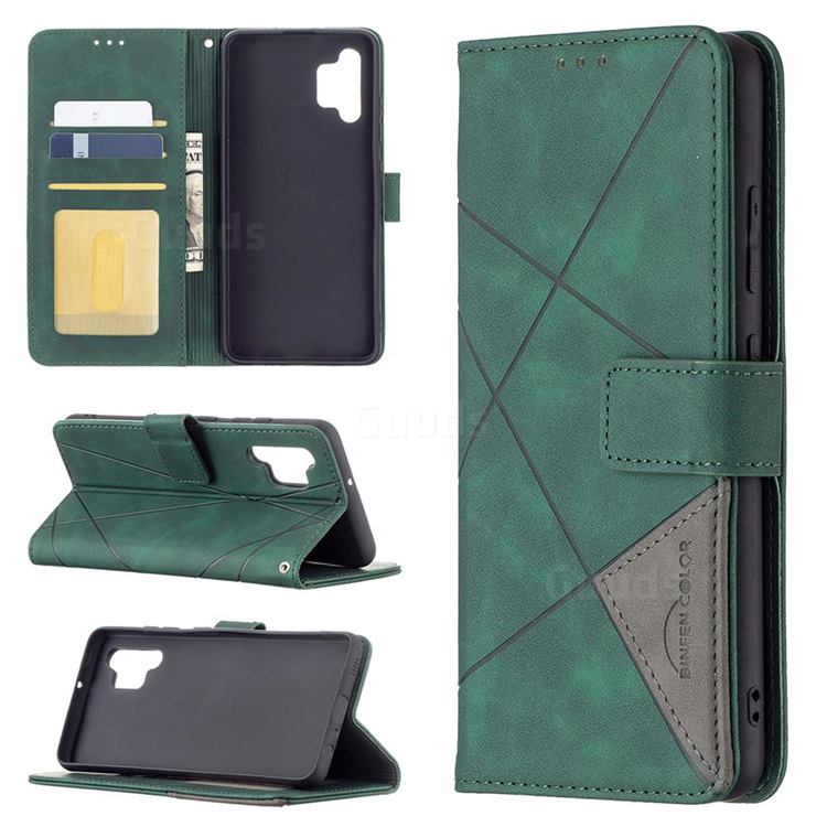 Binfen Color BF05 Prismatic Slim Wallet Flip Cover for Samsung Galaxy A32 4G - Green