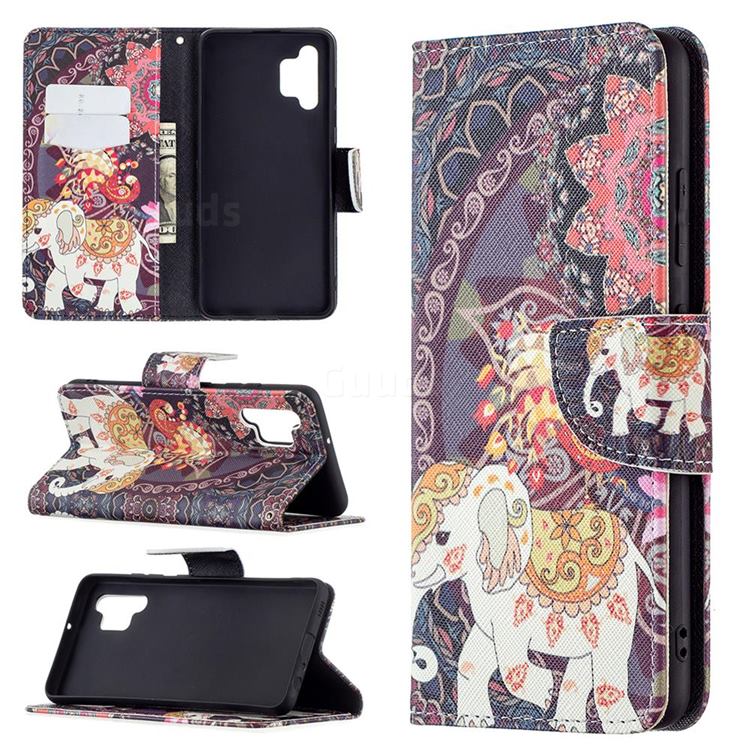 Totem Flower Elephant Leather Wallet Case for Samsung Galaxy A32 4G