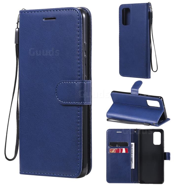 Retro Greek Classic Smooth PU Leather Wallet Phone Case for Samsung Galaxy A32 4G - Blue