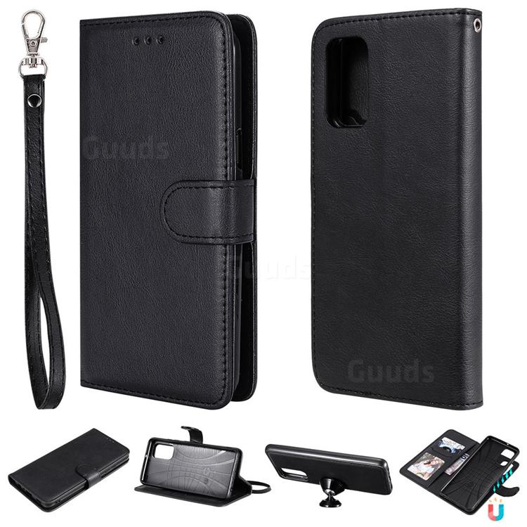 Retro Greek Detachable Magnetic PU Leather Wallet Phone Case for Samsung Galaxy A32 4G - Black