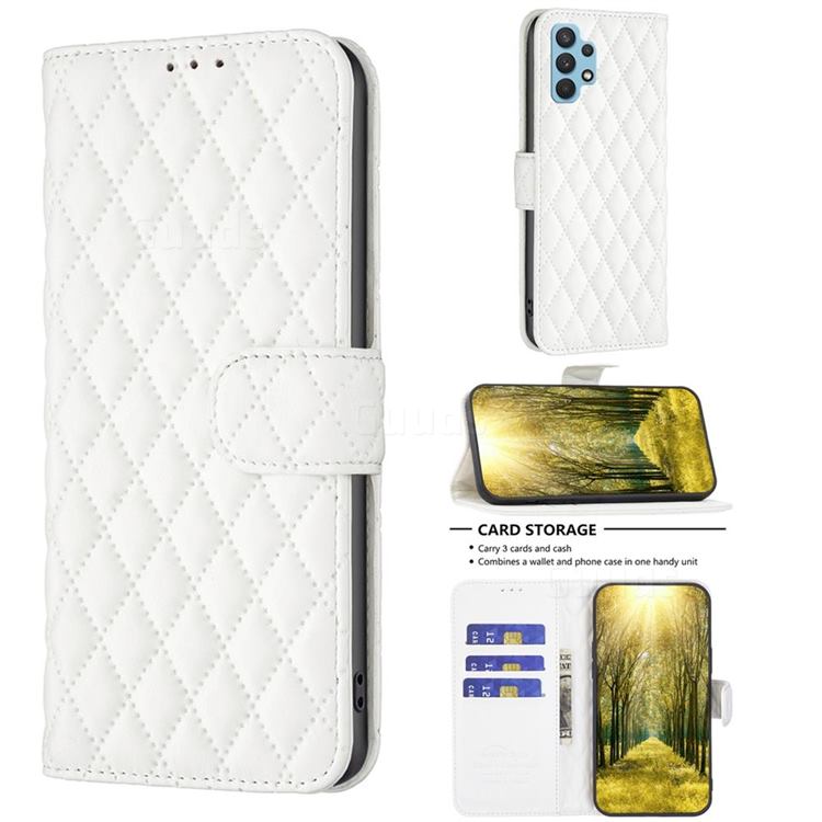 Binfen Color BF-14 Fragrance Protective Wallet Flip Cover for Samsung Galaxy A32 4G - White